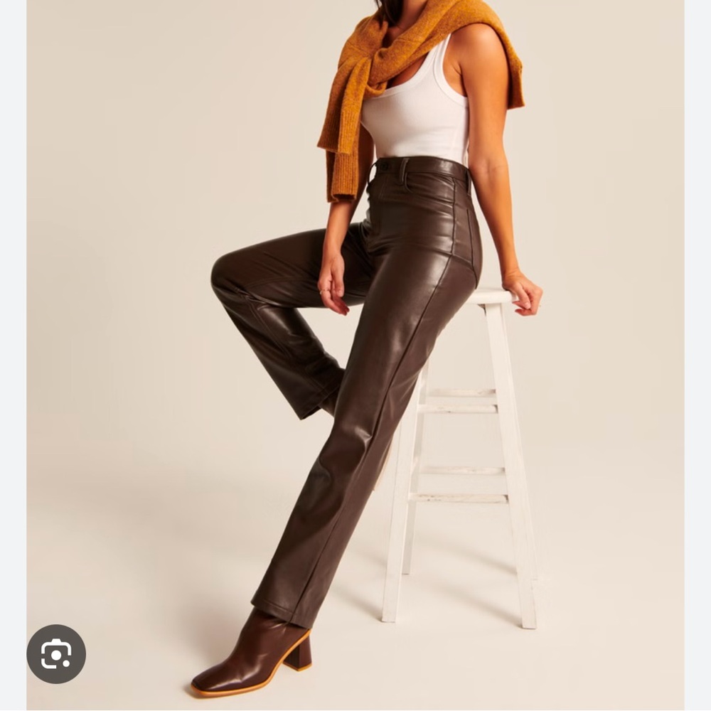 Faux leather brown chocolate pants